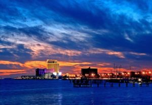 The sun sets on Biloxi