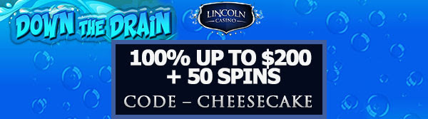 100% up to $200 + 50 Spins on Down the Drain