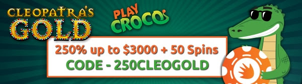 250% up to $3,000 plus fifty spins at Play Croco